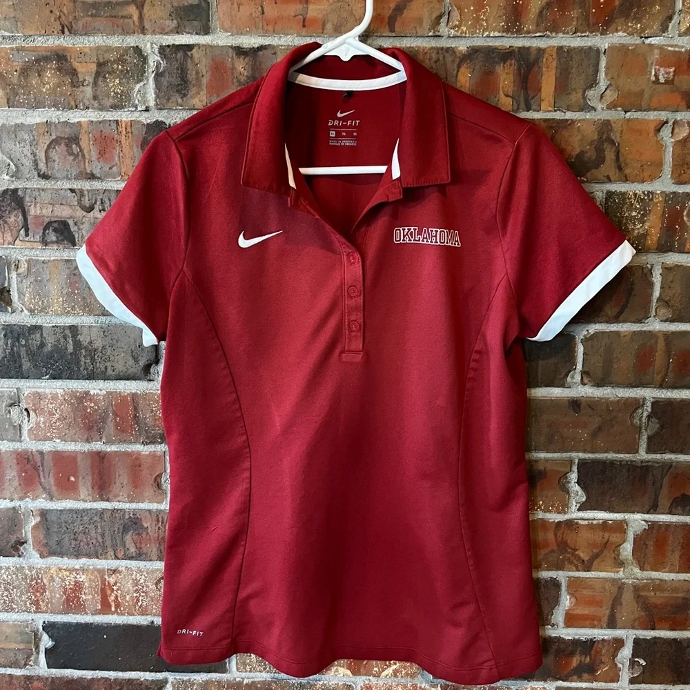 Nike Dri-Fit Oklahoma Sooners OU Women’s Polo Size:XL Runs Smaller - Picture 1 of 6